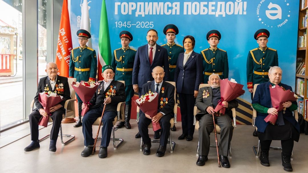 Әлмәттә Бөек Ватан сугышының дүрт ветераны юбилей медальләре белән бүләкләнде