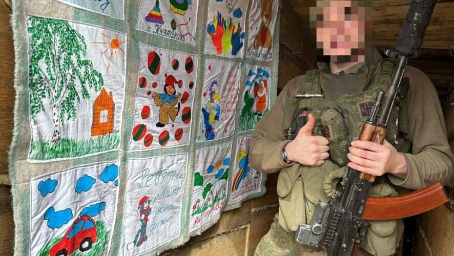 Махсус хәрби операция сугышчылары «Җиңү одеялы»н ясаган нәни әлмәтлеләргә мөрәҗәгать итте