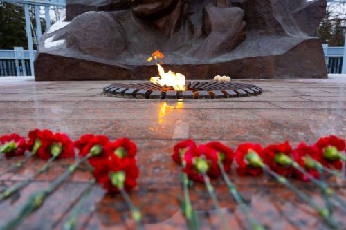 Әлмәттә Билгесез Солдат көнендә һәйкәлләргә чәчәкләр салдылар