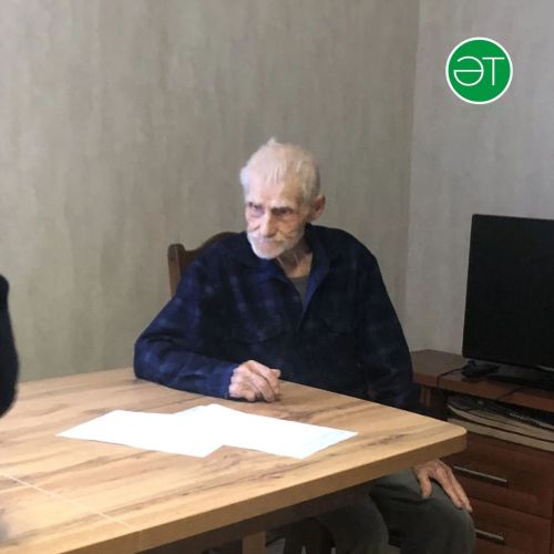 Әлмәттә Бөек Ватан сугышында катнашкан Федотов Николай Афанасьевич өйдә тавыш бирде