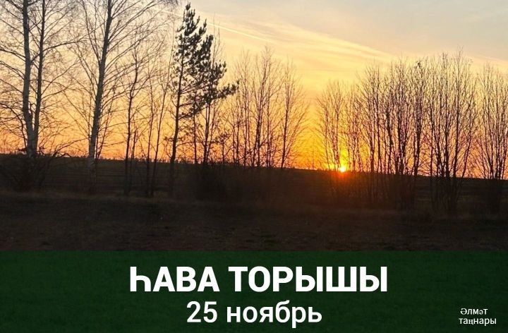 25 ноябрьгә һава торышы